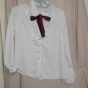 White button down blouse